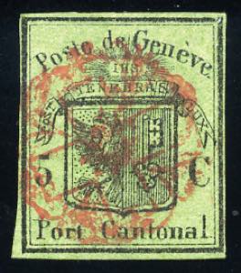 Svizzera - 1846 - Aquila Grande 5 c. nero su ... 