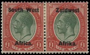 Africa del Sud-Ovest - 1923 - Giorgio V 1 £ ... 
