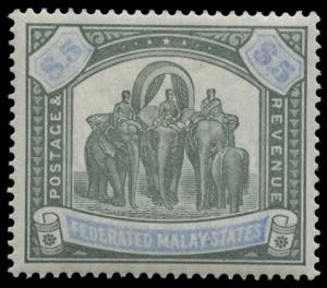 Malaysia - 1900/1901 - Elefanti 5 $ verde e ... 