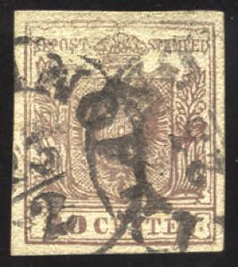 Lombardo Veneto - 1858 - 30 c. bruno ... 