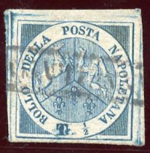 Napoli - 1860 - Trinacria 1/2 t. azzurro, ... 