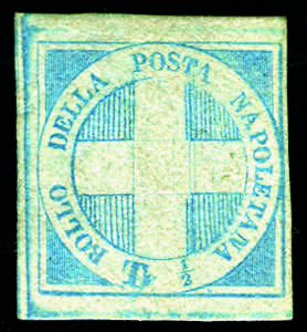 Napoli - 1860 - Crocetta 1/2 t. azzurro ... 