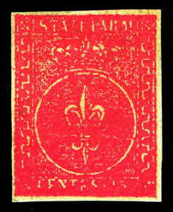 Parma - 1853 - 15 c. rosso vermiglio, ... 