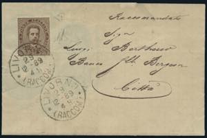 1879 - Lettera affrancata con 30 c. bruno, ... 