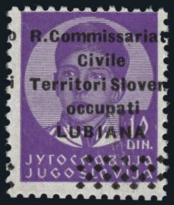 Lubiana - 1941 - 10 d. violetto vivo con ... 