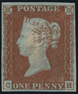 Gran Bretagna - 1841 - 1 p. bruno rosso, ... 