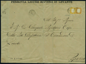 1862 - Grande busta diretta a La Spezia il ... 