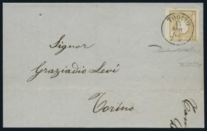 1863 - Lettera spedita da Torino per città, ... 