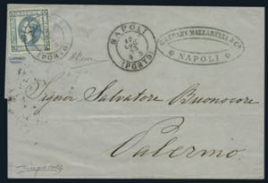 1863 - Lettera spedita da Napoli per Palermo ... 