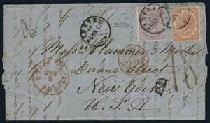 1864 - Lettera spedita da Firenze per New ... 