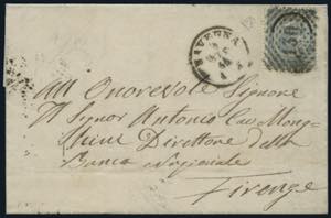 1866 - Lettera spedita da Ravenna per ... 