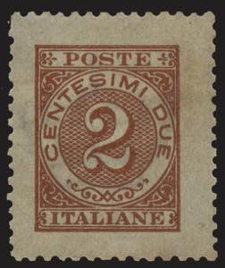 Regno dItalia 1891 - Cifra 2 c. rosso ... 