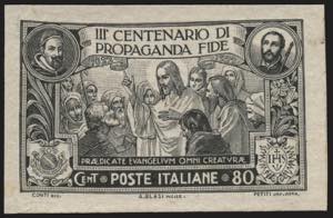 Regno dItalia 1923 - Propaganda Fide, prova ... 