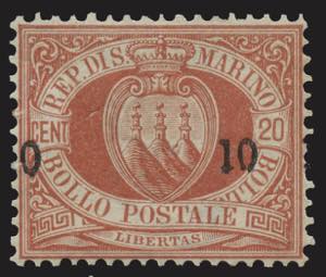 Repubblica di San Marino 1892 - 10 (c) su 20 ... 