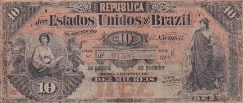 Brazil, 10 Mil Reis, 1892, VG, ... 