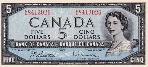 Canada, 1961, 5 Dollars, XF/AUNC, ... 