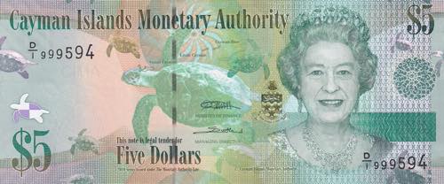 Cayman Islands, 2010, 5 Dollar, ... 