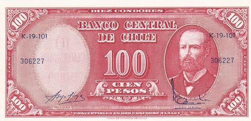 Chile, 1960, 10 Centesimos on 100 ... 