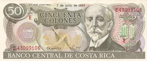 Costa Rica, 1993, 50 Colones, UNC, ... 
