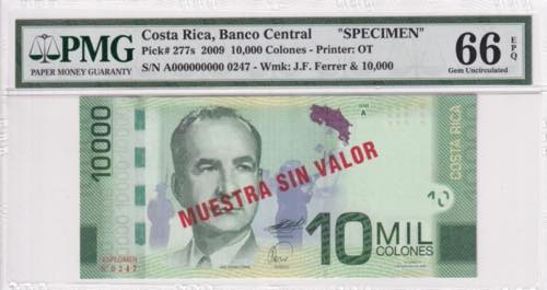 Csta Rica, 2009, 10.000 Colones ... 