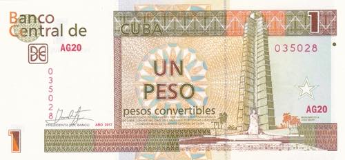 Cuba, 2017, 1 Peso convertible, ... 