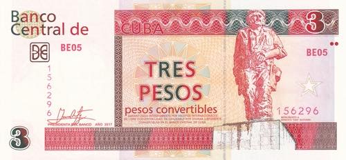 Cuba, 2017, 3 Pesos convertible, ... 