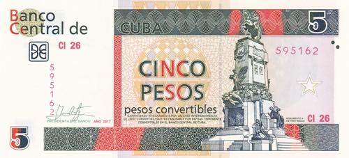 Cuba, 2017, 5 Pesos convertible, ... 