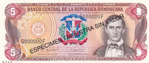 Dominican Republic, 5 Pesos oro ... 