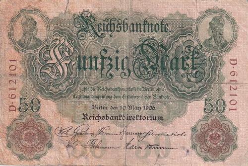 Germany, 50 Mark, 1906, VF, B206a1 ... 