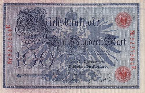 Germany, 100 Mark, 1908, XF, ... 