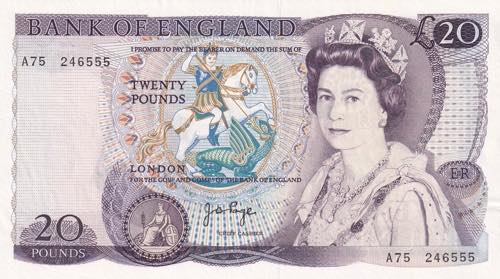 Great Britain, 20 Pounds, 1970-80, ... 