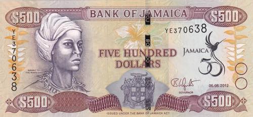 Jamaica, 500 Dollars, 2012, UNC, ... 