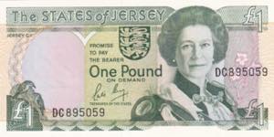 Jersey, 1 Pound, 1989, UNC, B115a, 