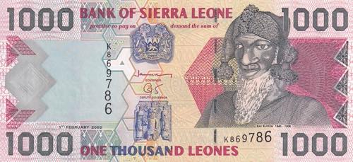 Sierra Leone, 1.000 Leones, 2002, ... 