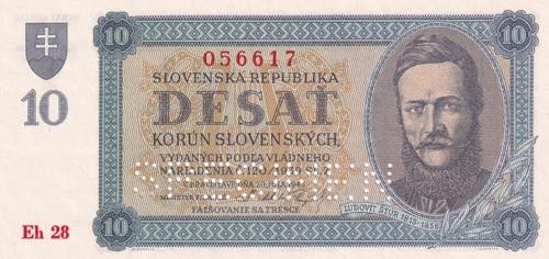 Slovakia, 10 Korun Specimen, 1943, ... 