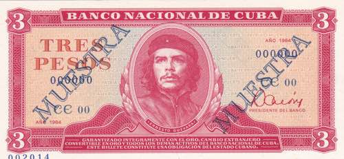 Cuba, 3 Pesos Specimen 1984, UNC