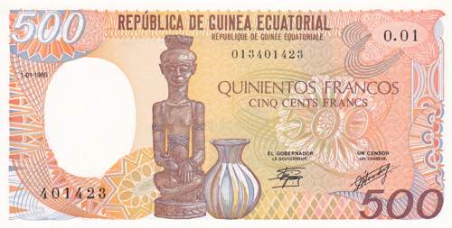 Equatorial Guinea, 500 Ekuele ... 