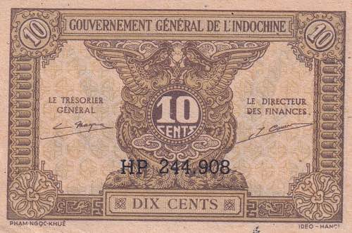 French Indochina, 10 Cents 1942, ... 