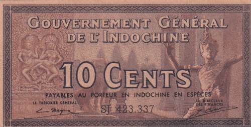 French Indochina, 10 Cents 1939, ... 