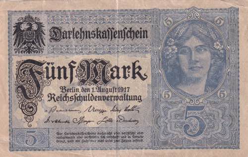 Germany, 5 Mark 1917, VF