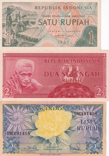 Indonesia, 1-2 1/2-5 Rupiah ... 