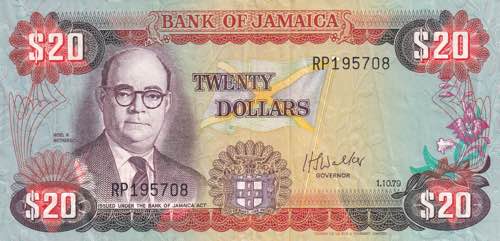 Jamaica, 20 Dollars 1979, VF+