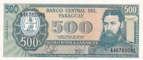 Paraguay, 500 Guaranies 1952, UNC