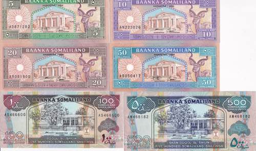 Somaliland, 5-10-20-50-100-500 ... 