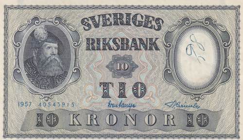 Sweden, 10 Kronor 1957, UNC-