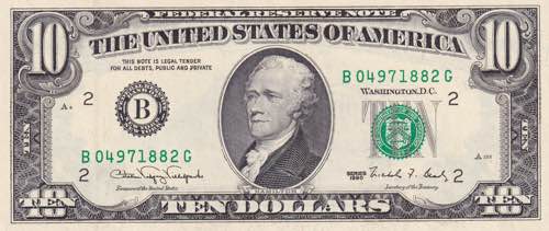 USA, 10 Dollars 1990, UNC