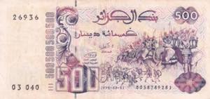 Algeria, 500 Francs, 1992, XF, B403a, Small ... 