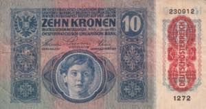 Austria, 10 Kronen 1919, VF, P#51, 