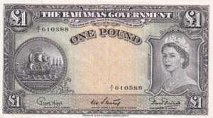 Bahamas, 1 Pound, 1954, AUNC, B114b, 