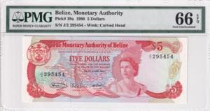 Belize, 5 Dollars, 1980, PMG ... 